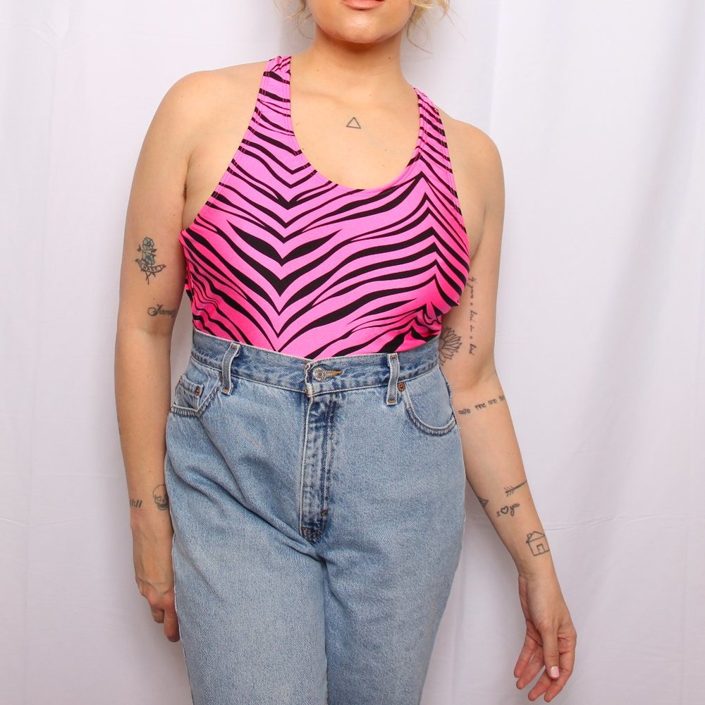 Pizzazz Animal Print Racer Back Top - Picture 2 of 7